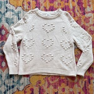 John + Jenn Cream Heart Pattern Sweater